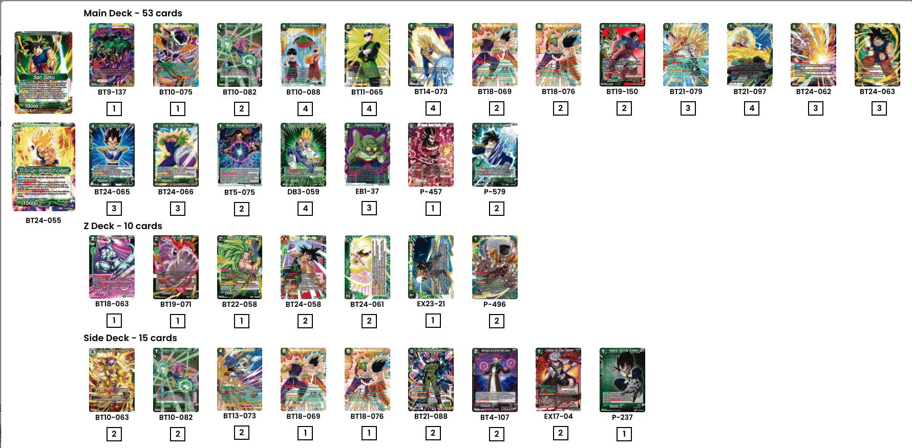 Decklist de Zoran Tran