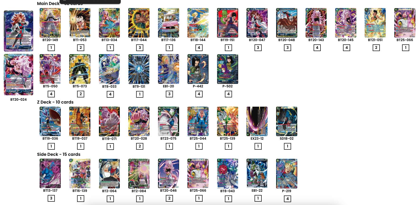 Decklist de Grady Hughes