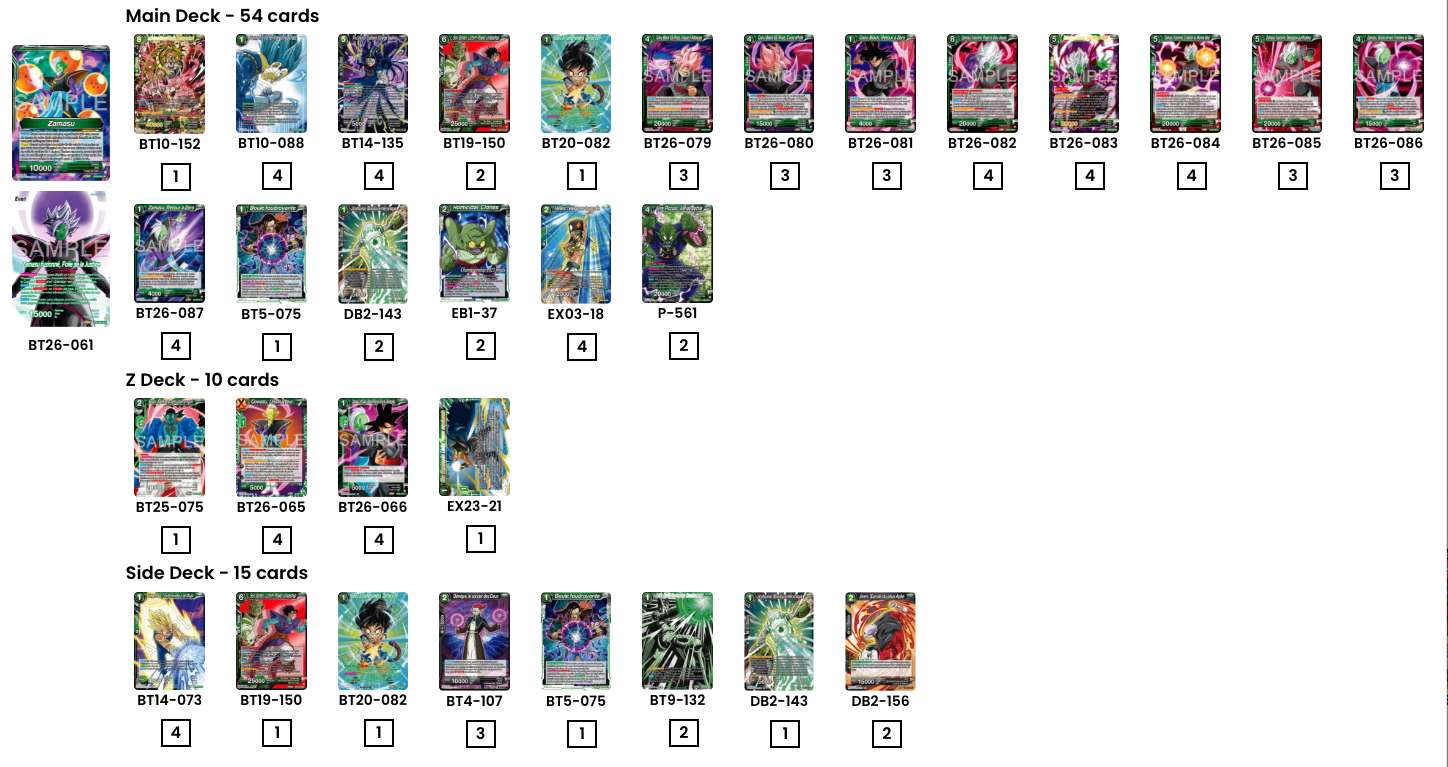 Decklist de Afridi Rahim