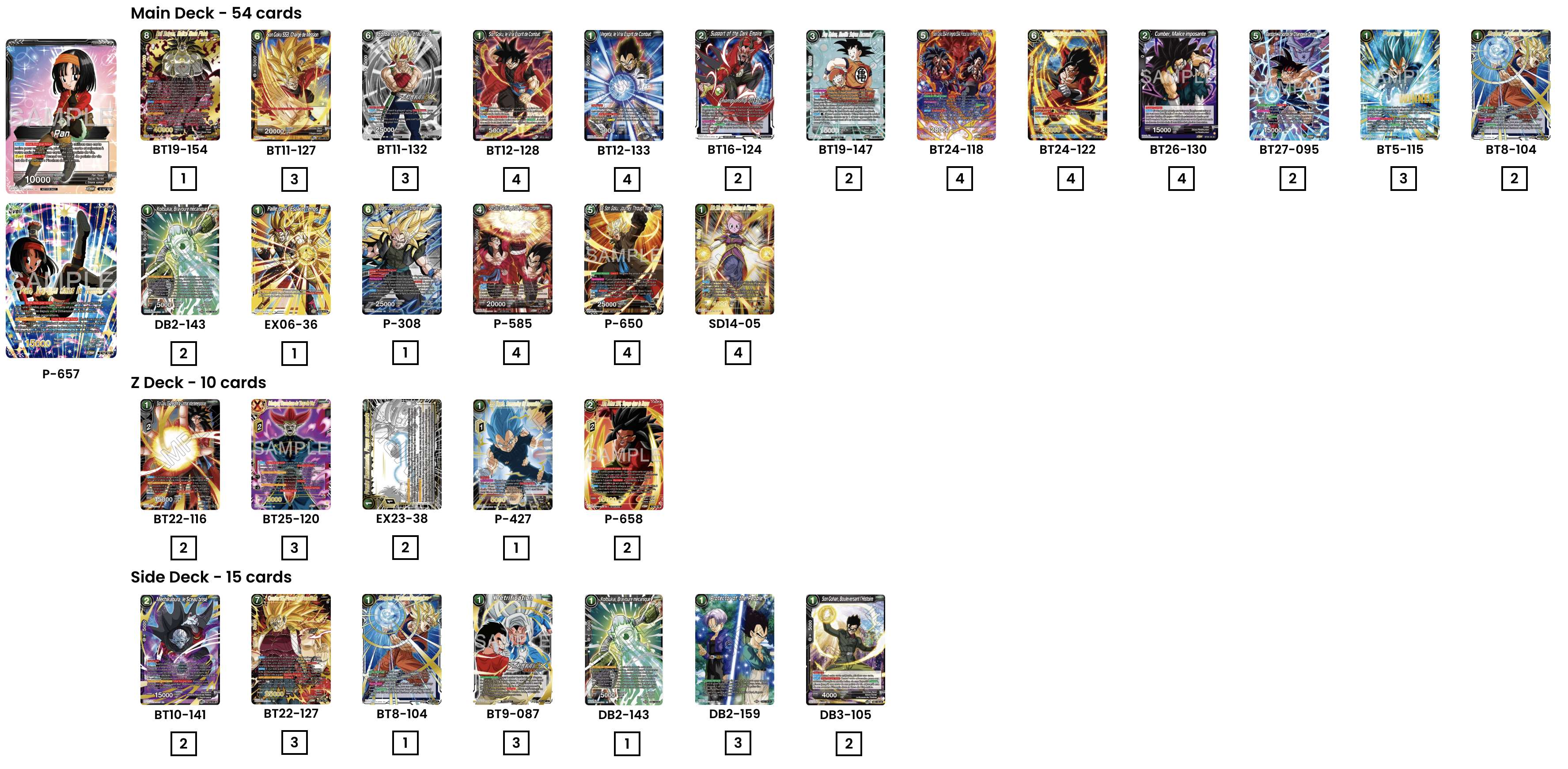 Decklist de Frederik Goussey