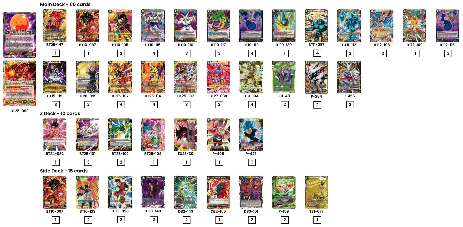 Decklist de Evelyn Lodise