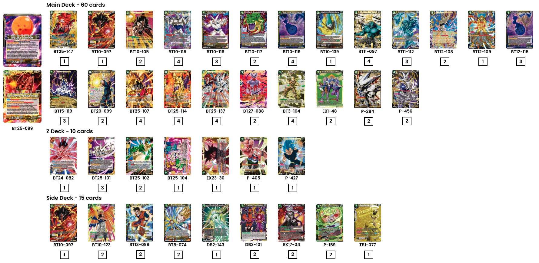 Decklist de Evelyn Lodise