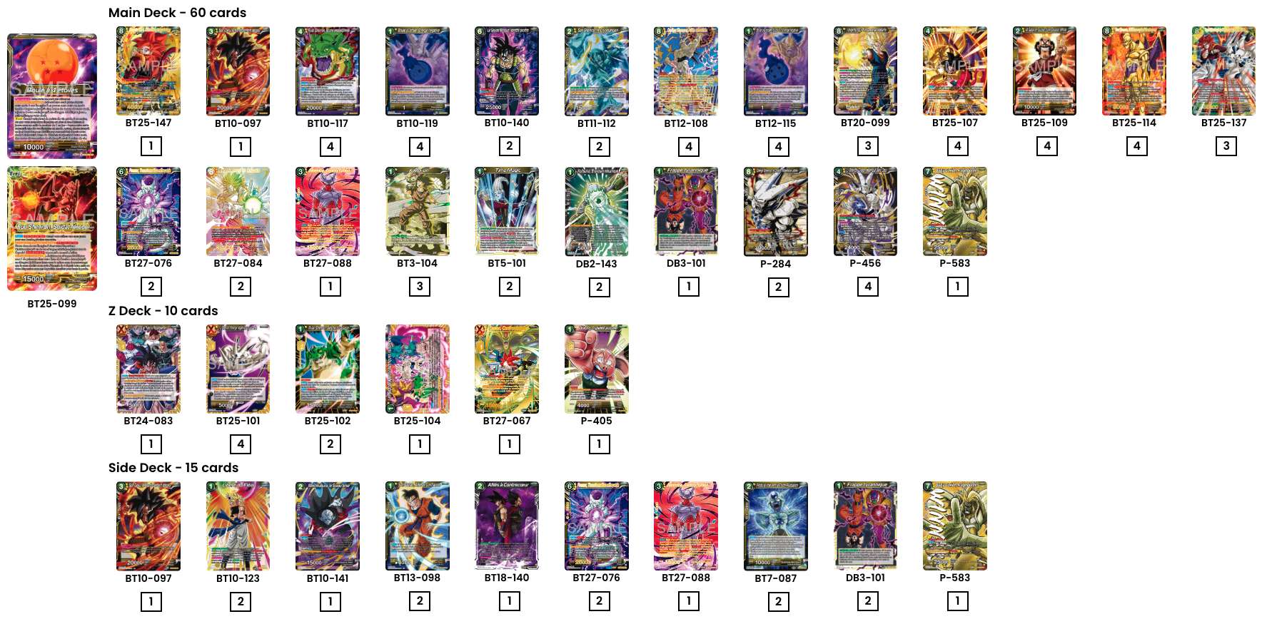 Decklist de Astromess