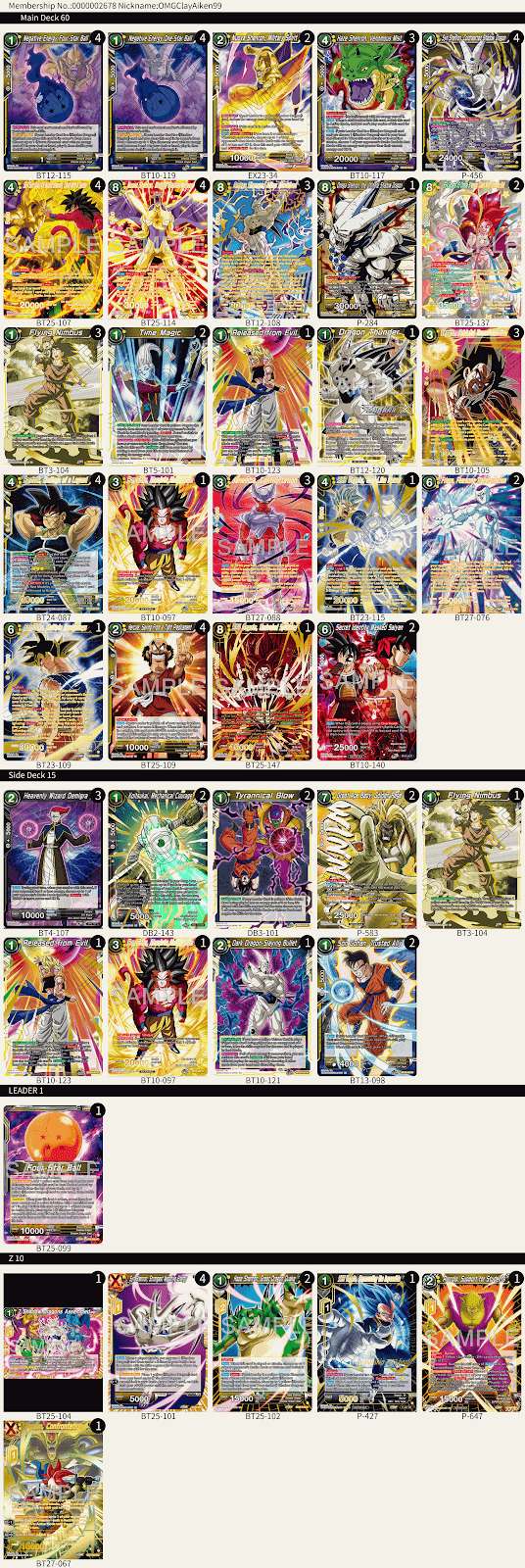 Decklist de OMGClayAiken99