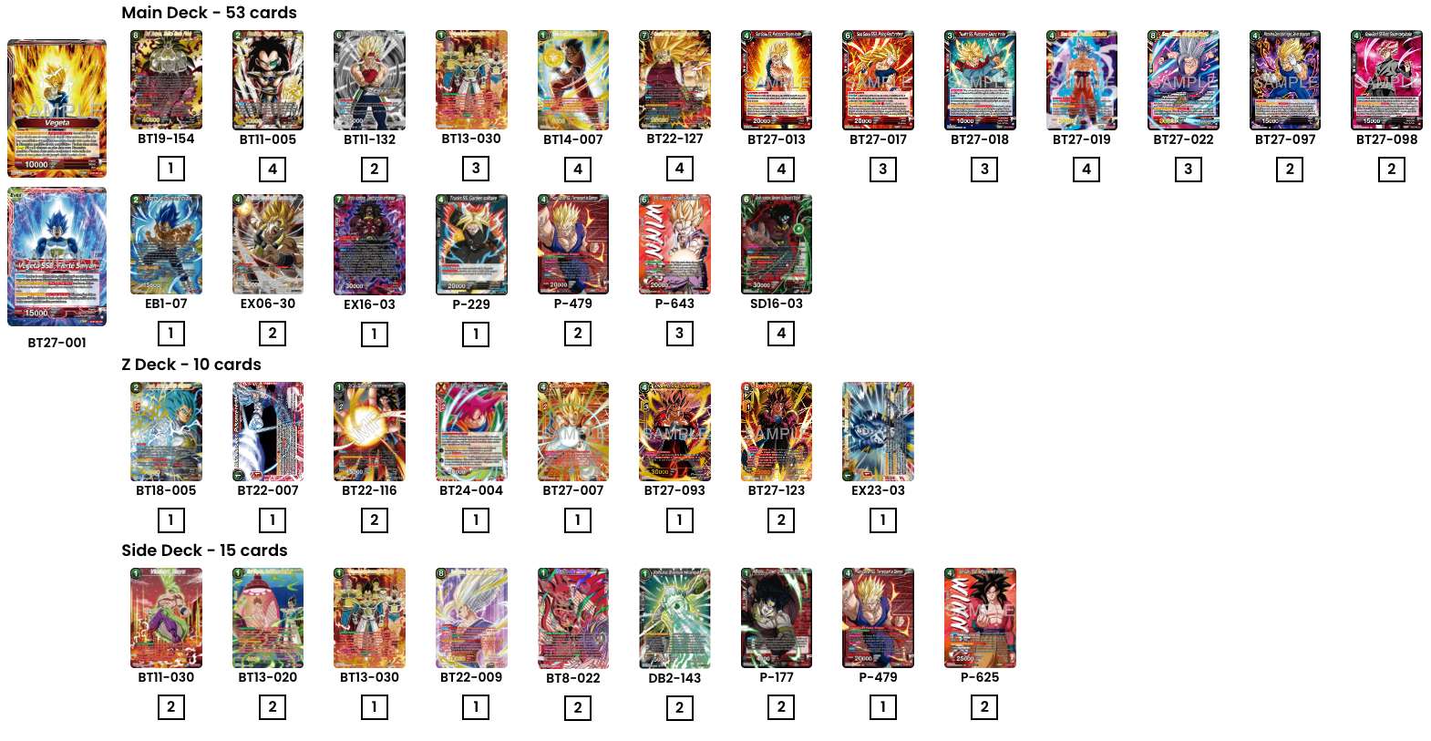 Decklist de Carlo Del Console