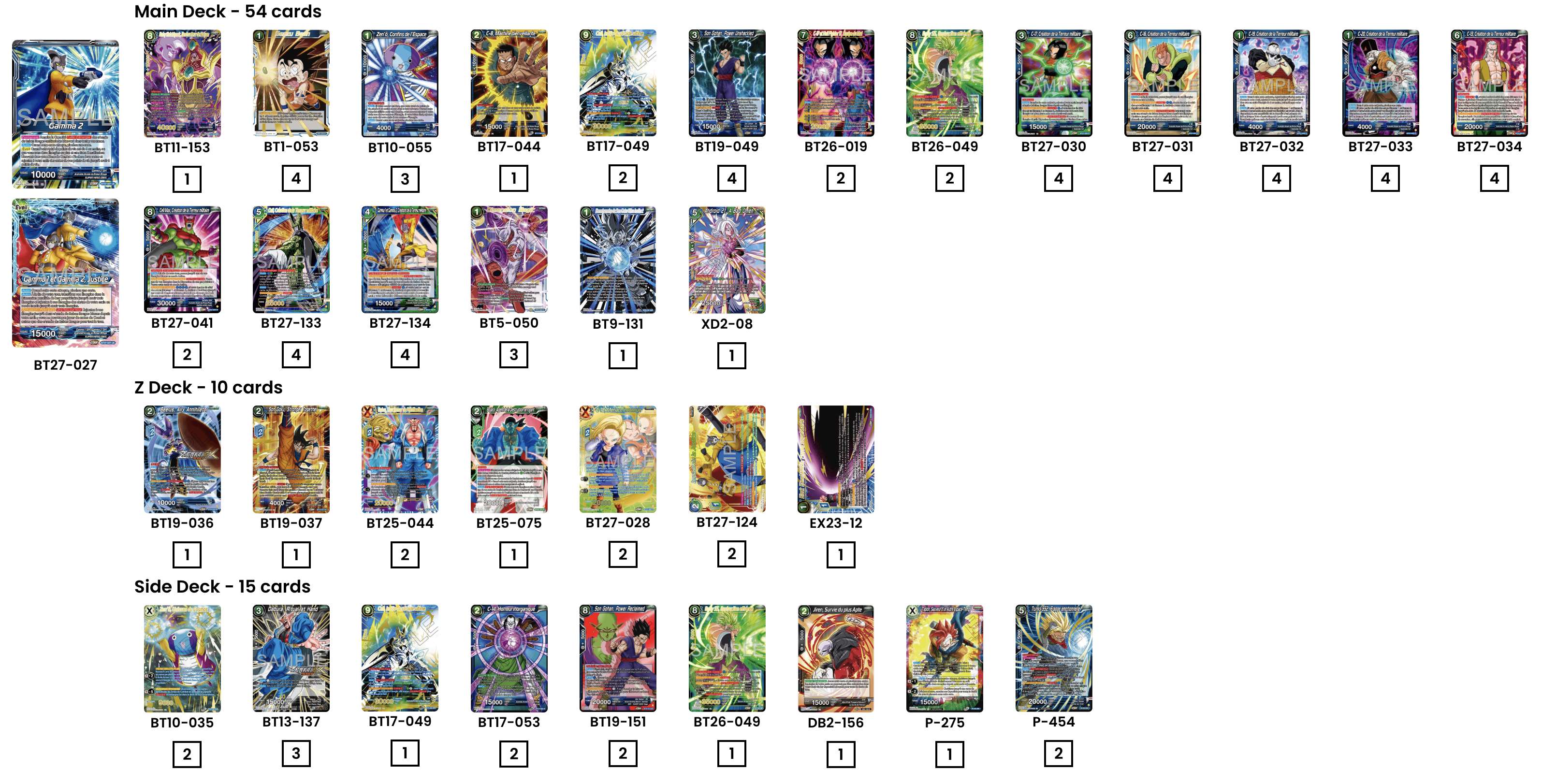 Decklist de Daniel
