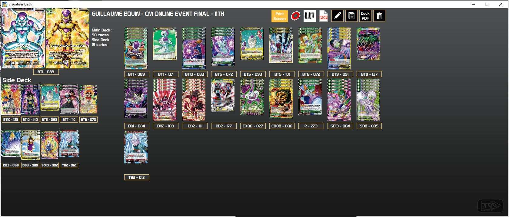 Decklist de Guillaume Bouin