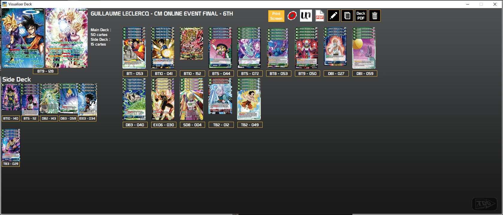 Decklist de Guillaume Leclercq