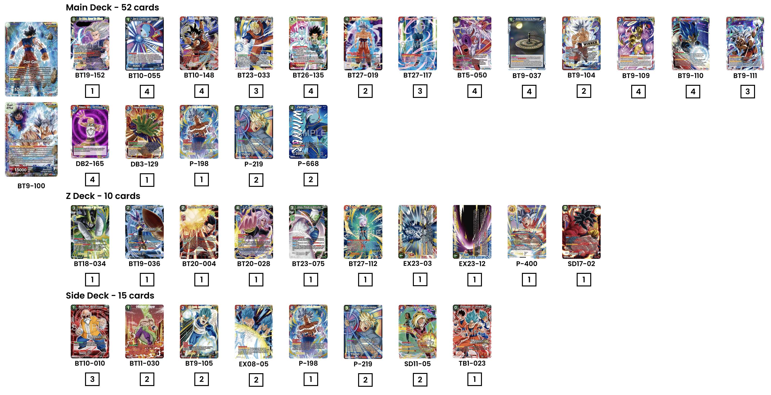 Decklist de Peter Dance