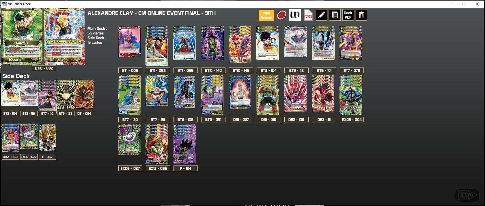 Decklist de Alexandre Clay