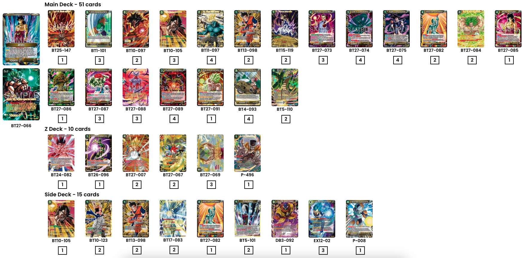Decklist de Kris