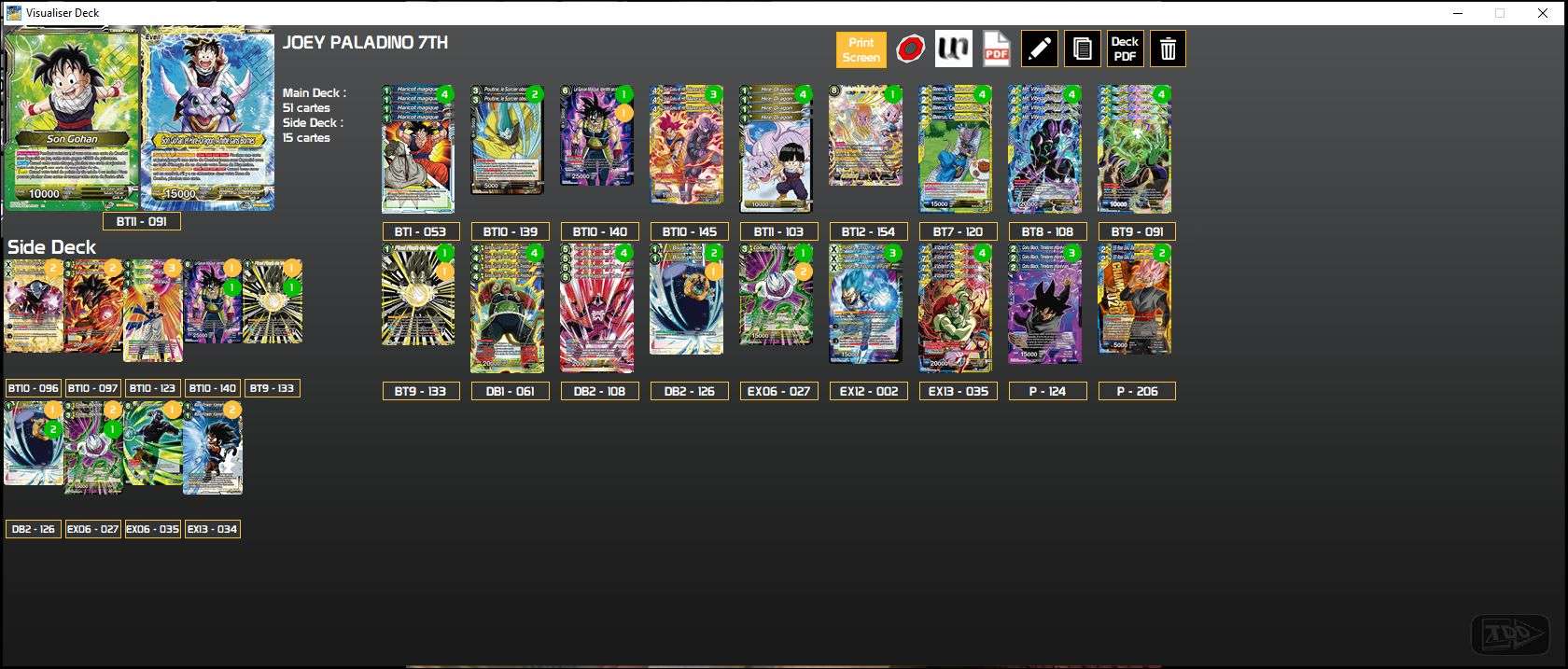 Decklist de Joey Paladino