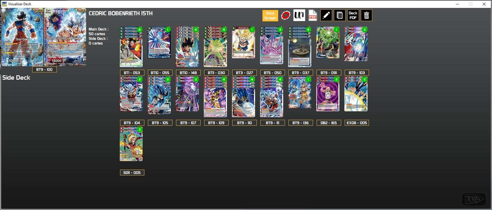 Decklist de Cédric Bobenrieth