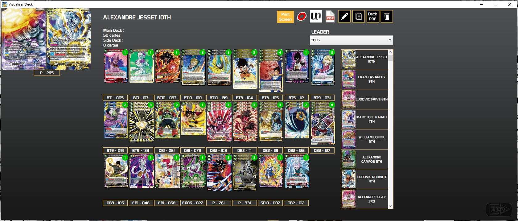 Decklist de Alexandre jesset