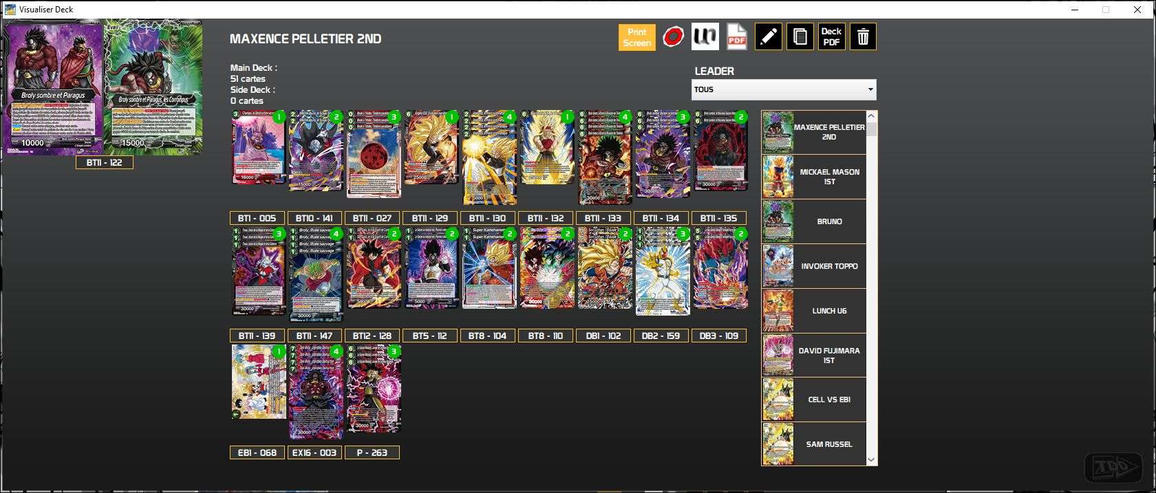 Decklist de Maxence Pelletier