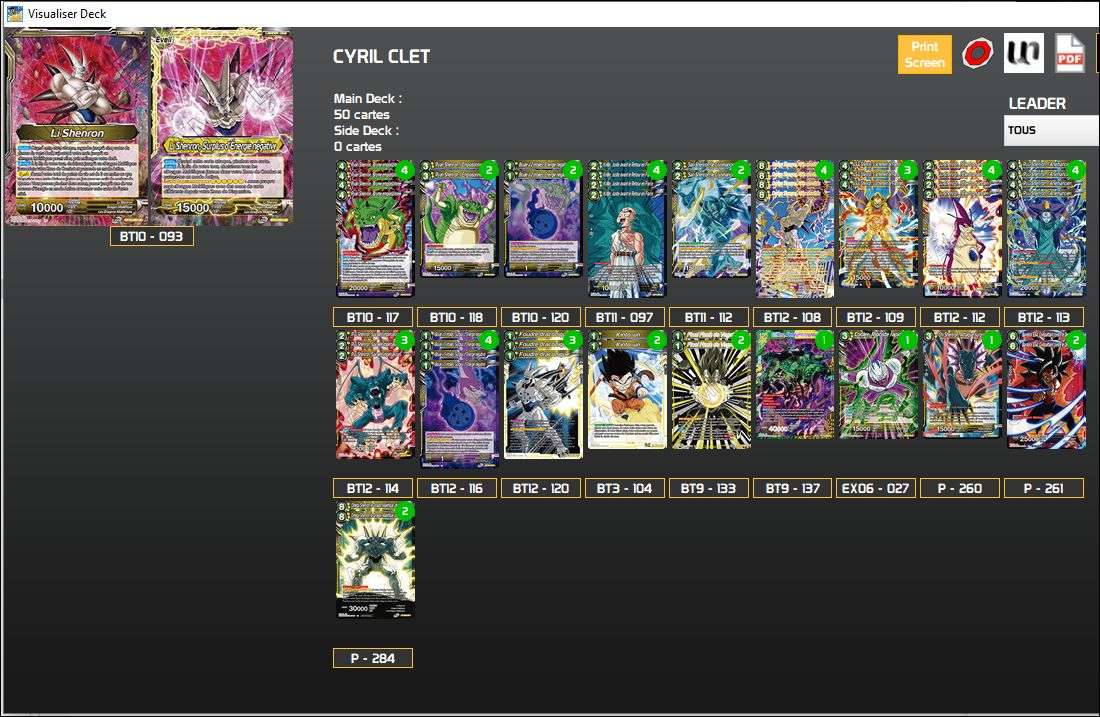 Decklist de Cyril Clet