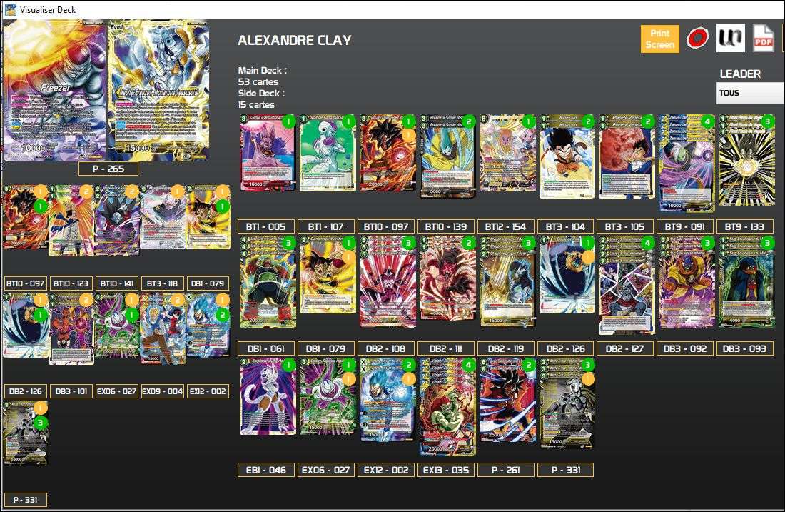 Decklist de Alexandre Clay