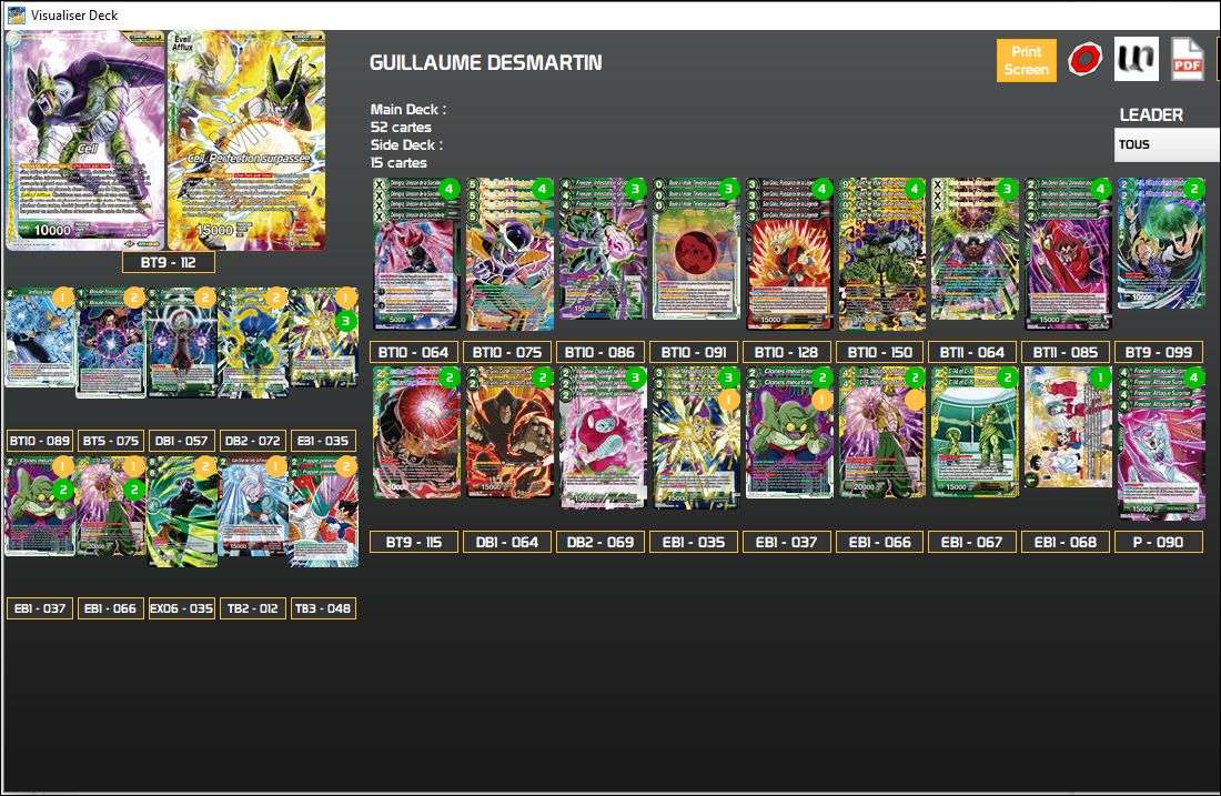 Decklist de Guillaume Desmartin