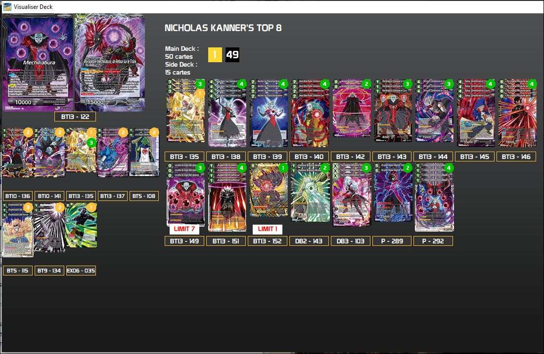 Decklist de Nicholas Kanner