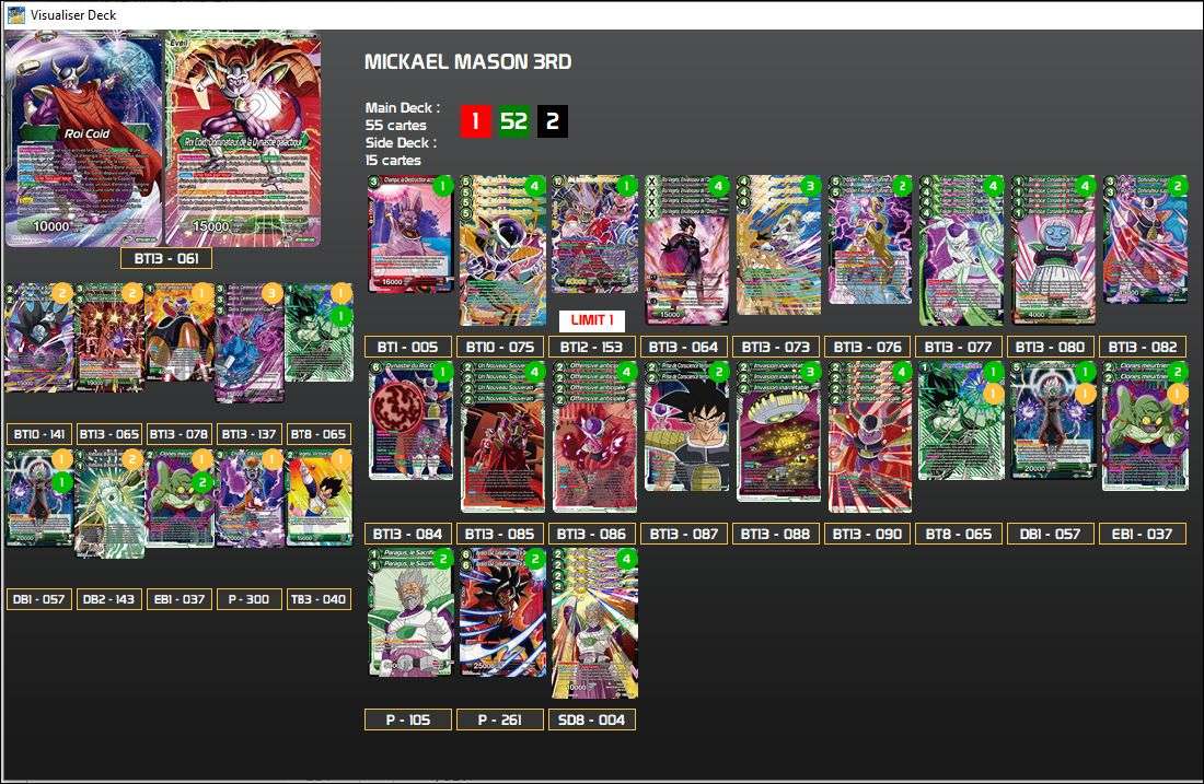 Decklist de Mickaël Mason
