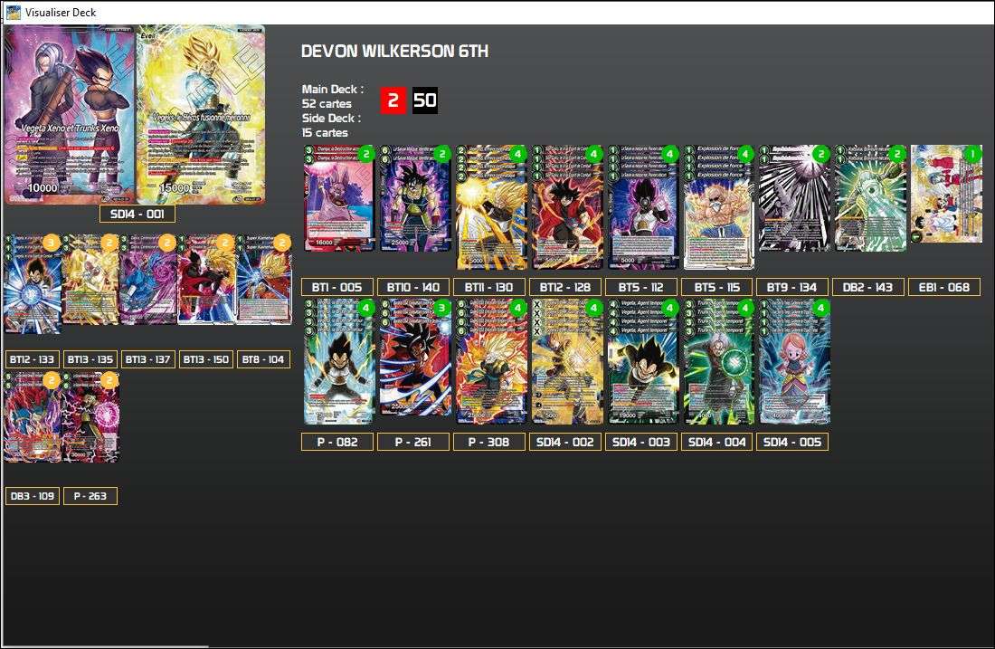 Decklist de Devon Wilkerson