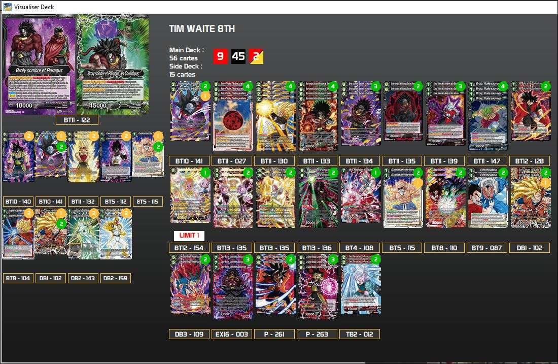 Decklist de Tim Waite