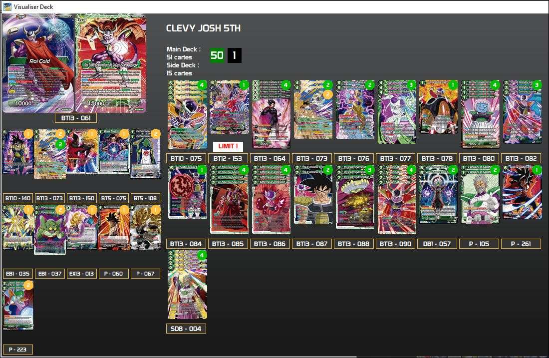 Decklist de Clevy Josh