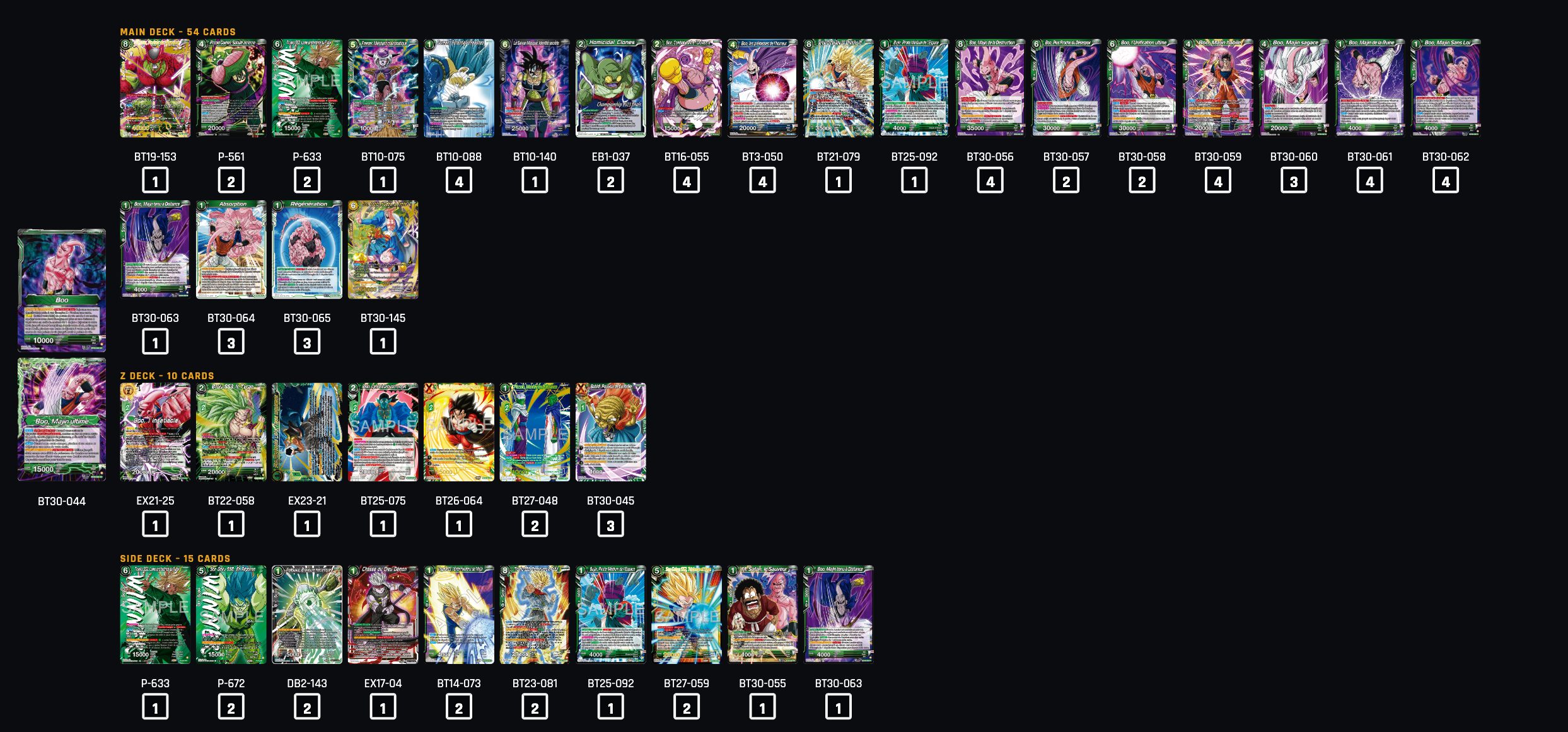 Decklist de James Dance
